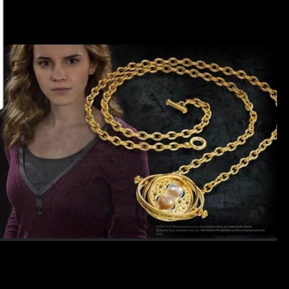24K Gold Hermione Granger Time Turner Necklace - Picture 1 of 5